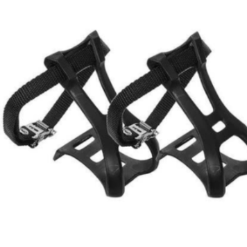Bikelane BIKELANE PEDAL TOE CLIP & STRAPS PAIR
