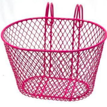 Kids Hook-On Wire Mesh Pink Basket