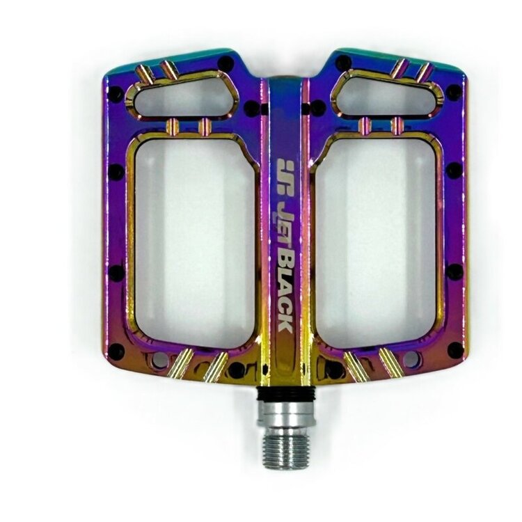 Jet Black JetBlack Ultralite MTB Pedals Low Profile - Sealed Bearings Cromo Axle Oil Slick