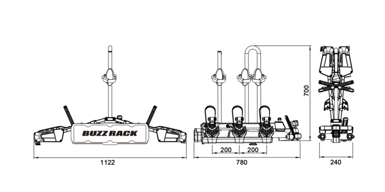Buzzrack BuzzRack Eazzy H3 (Hitch) Platform Rack