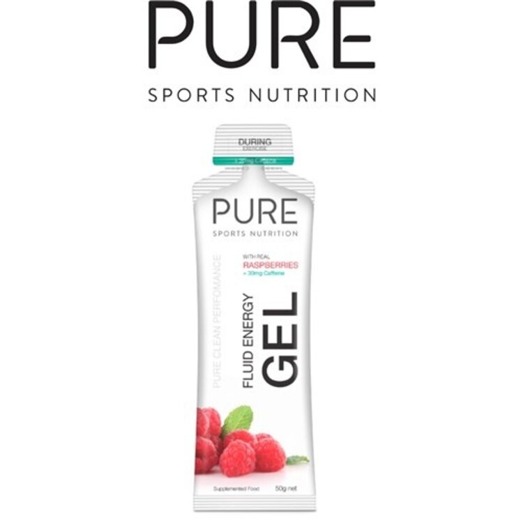 PURE Pure Fluid Energy Gel -With 30Mg Caffeine Raspberries 50g