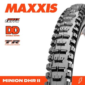 Maxxis Maxxis Minion DHR II Tire - 27.5 x 2.40, MaxxTerra, DD, Tubeless, Folding, Black