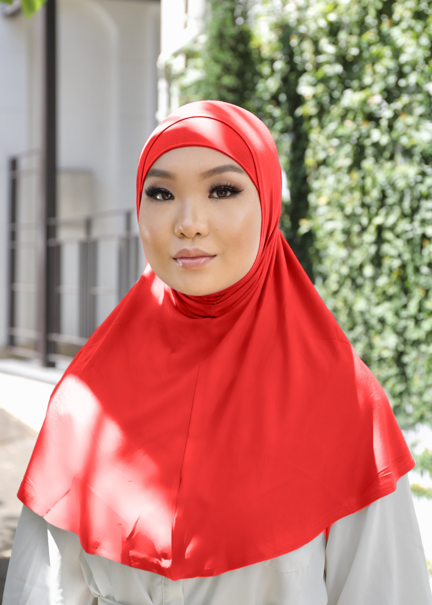 Nasiba Fashion 2pc Hijab Bright red (J)