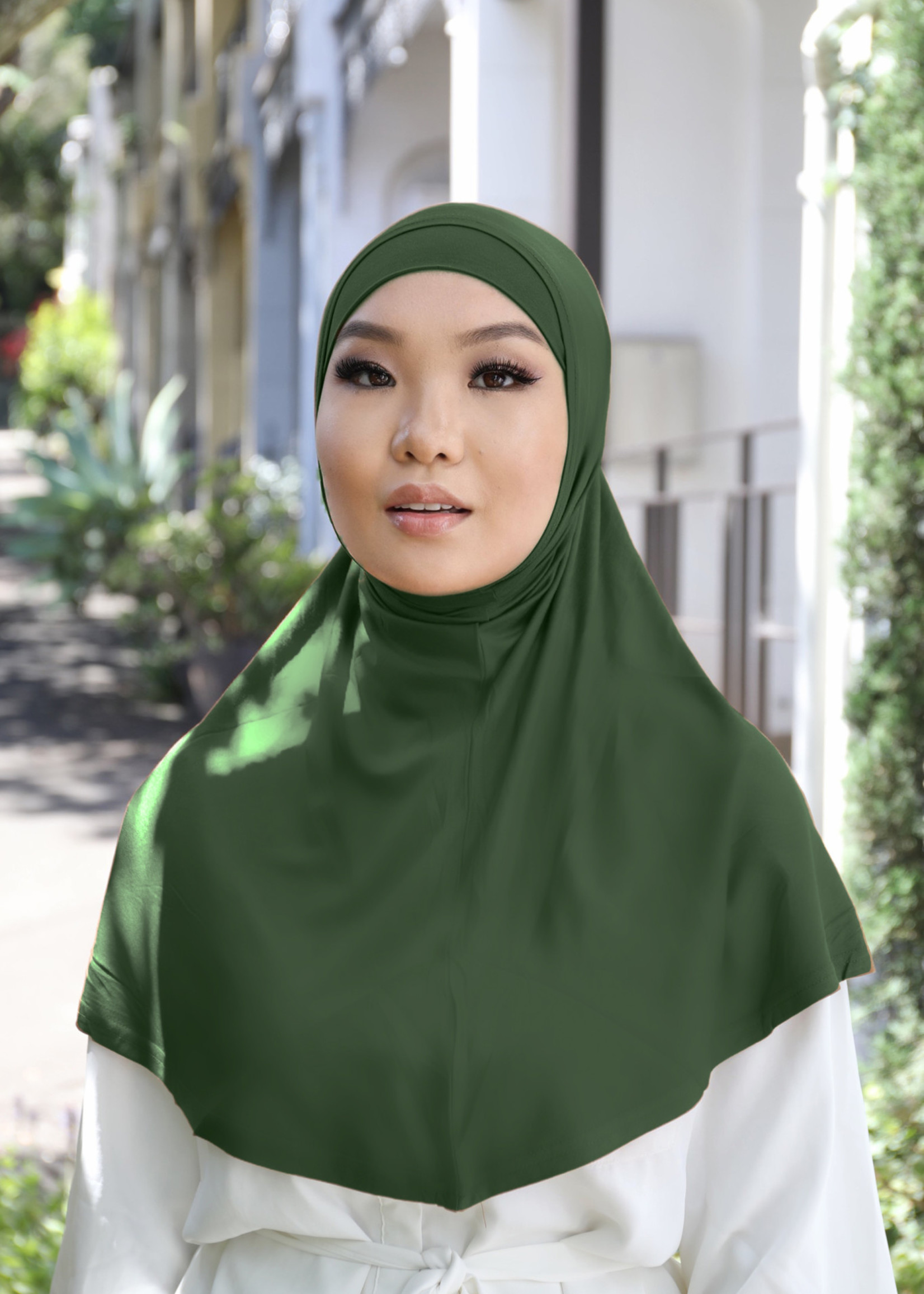 Nasiba Fashion 2pc Hijab Bottle green (J)