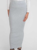 Nasiba Fashion Light Grey Ribbed Skirt