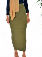 Nasiba Fashion Khaki Ribbed Skirt