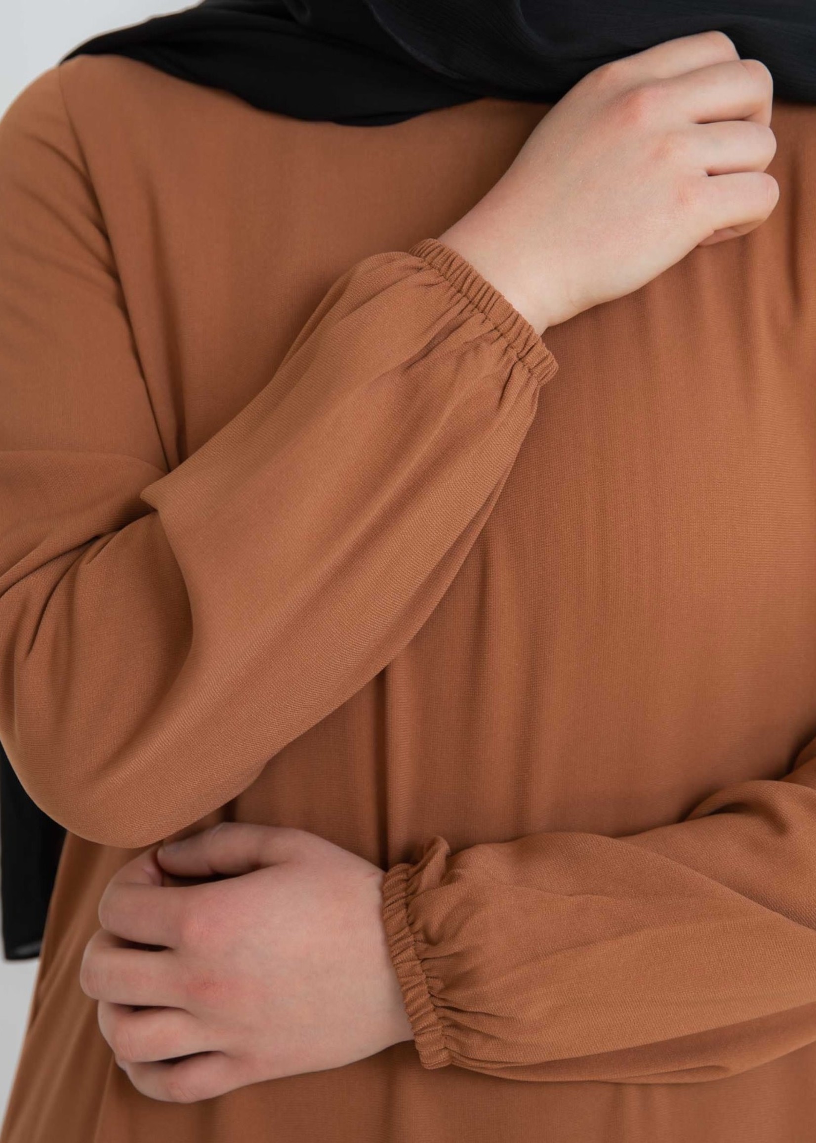 Nasiba Fashion Tan Cuffed Abayah