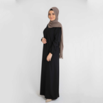Nasiba Fashion Black Cuffed Abayah