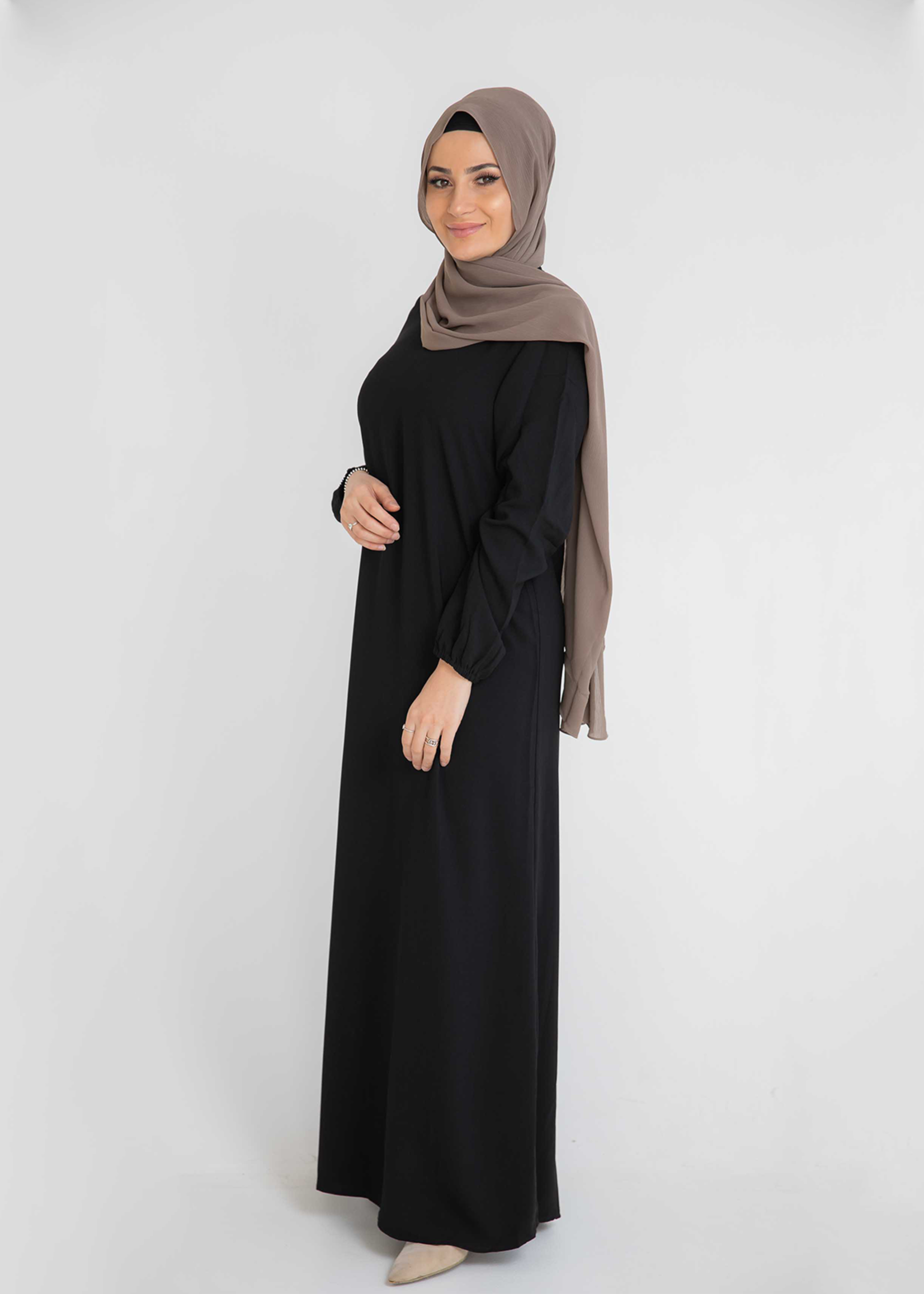 Nasiba Fashion Black Cuffed Abayah