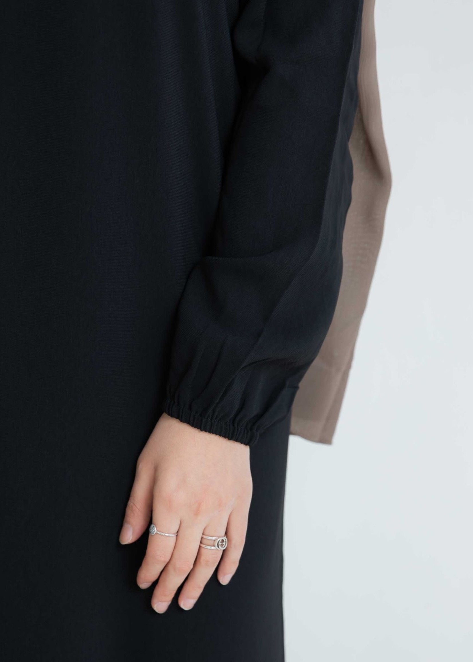 Nasiba Fashion Black Cuffed Abayah