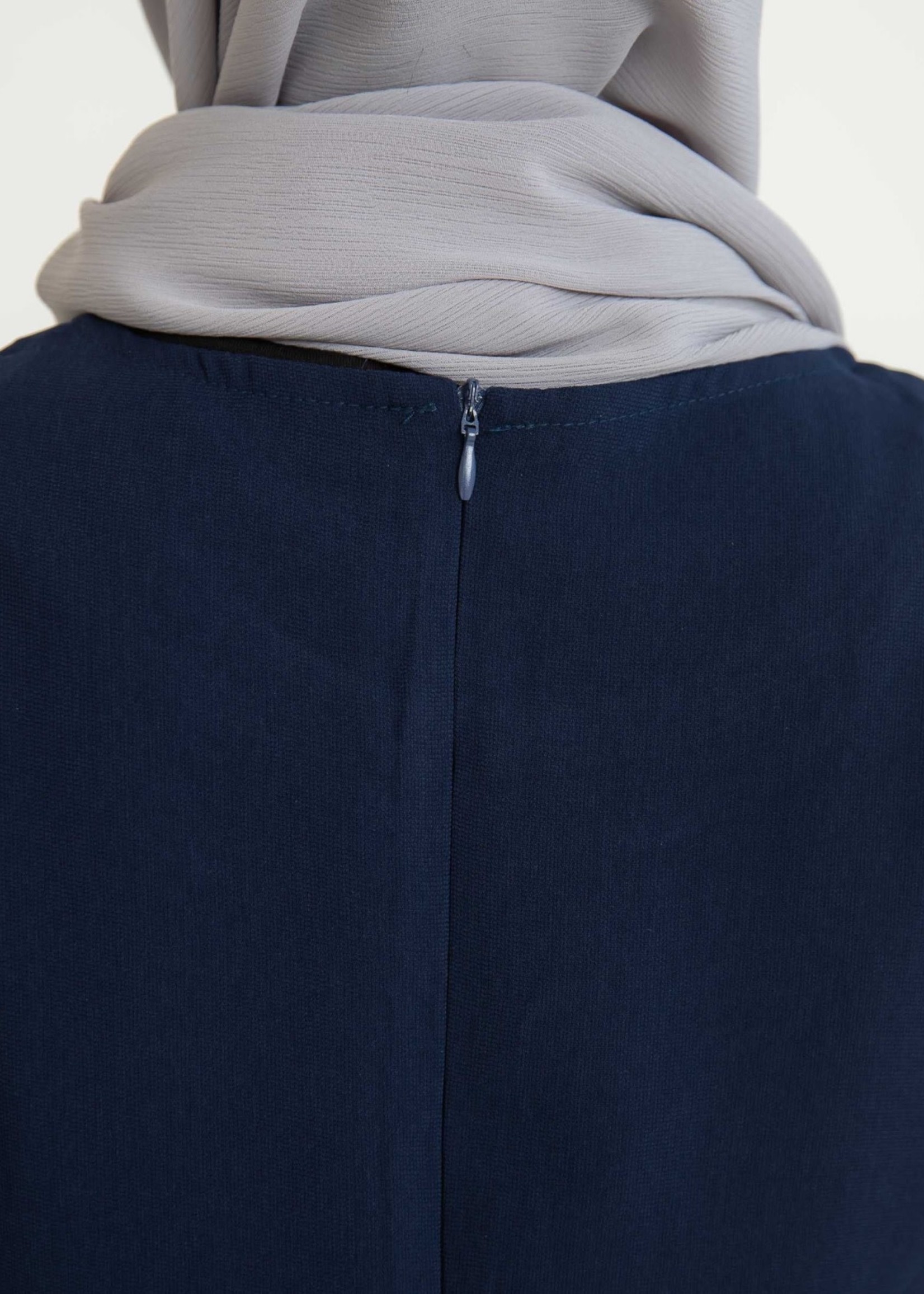 Nasiba Fashion Navy Cuffed Abayah