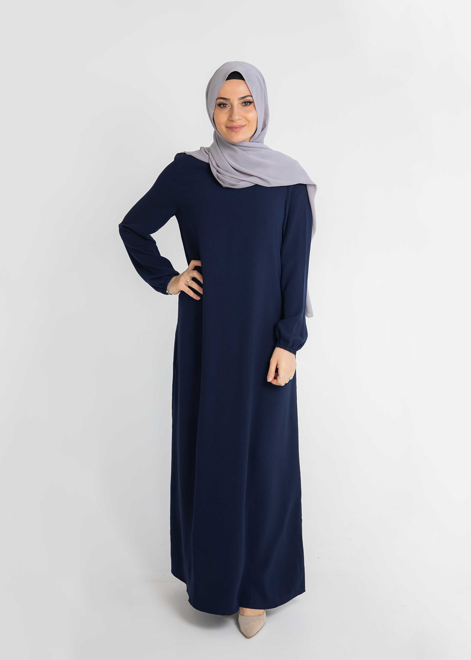Nasiba Fashion Navy Cuffed Abayah