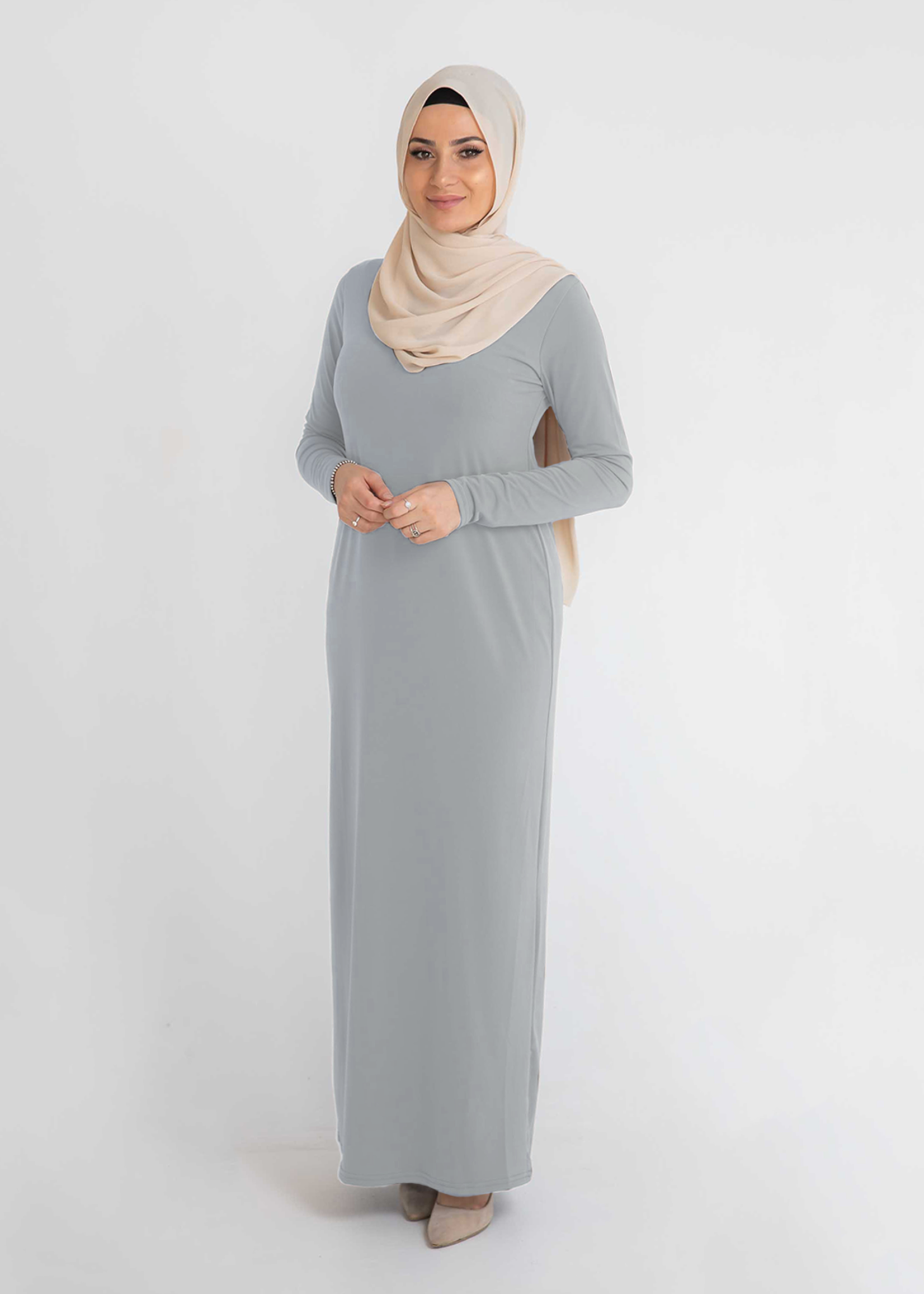 Nasiba Fashion Body Dress Light Grey