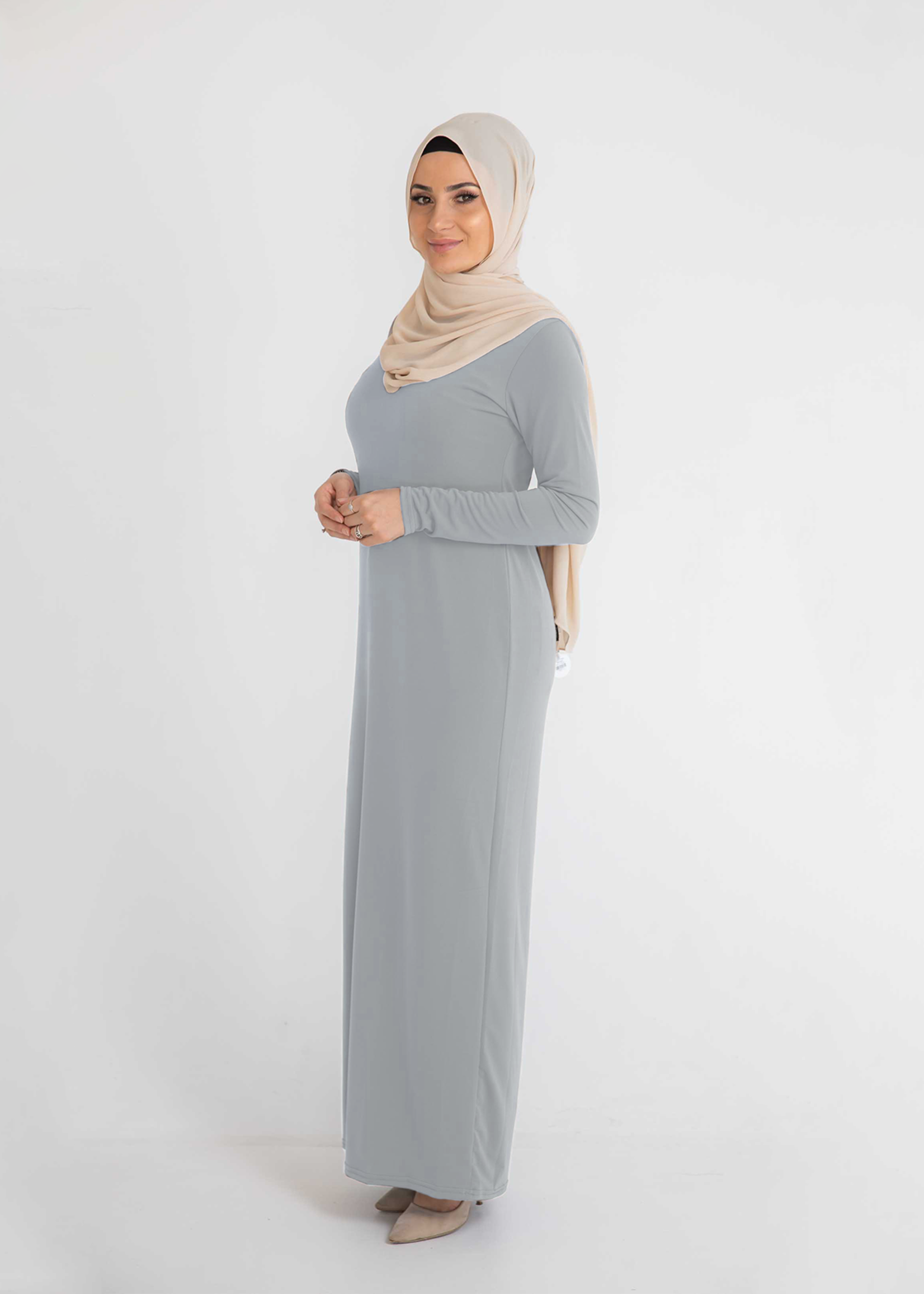 Nasiba Fashion Body Dress Light Grey