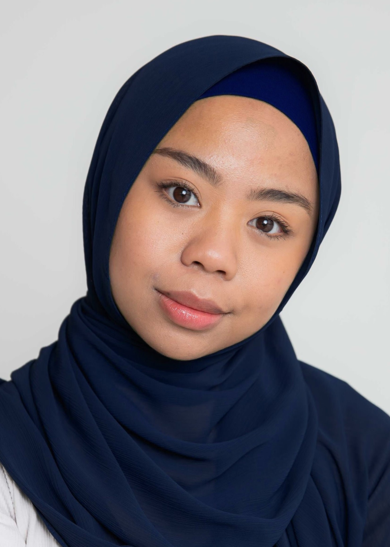 Nasiba Fashion Luxe Crepe Shawl Navy