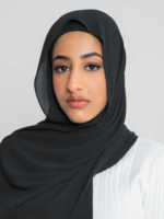 Nasiba Fashion Luxe Crepe Shawl Black