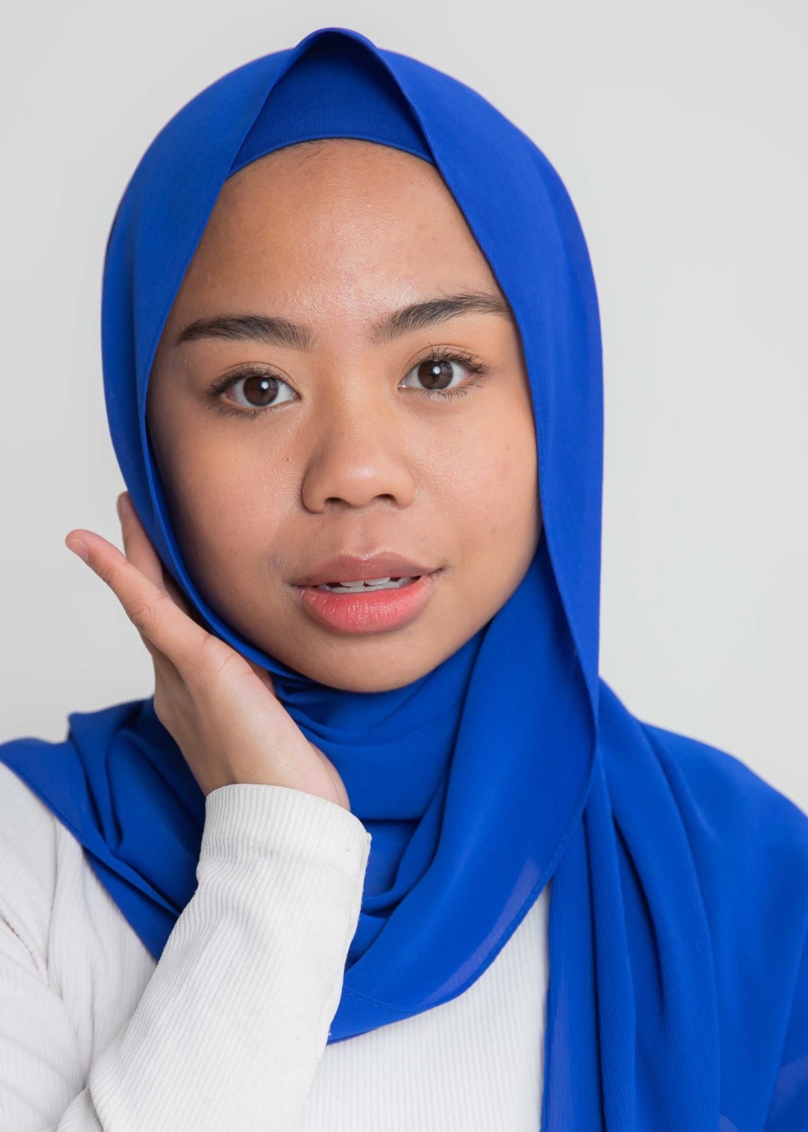 Nasiba Fashion Luxe Crepe Shawl Electric Blue