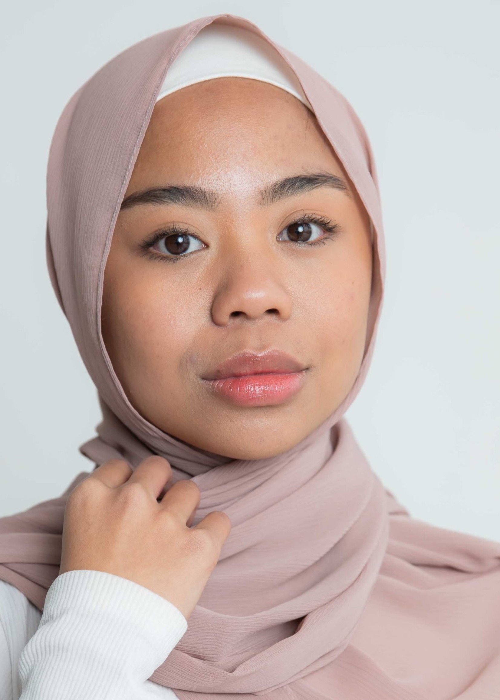 Nasiba Fashion Luxe Crepe Shawl Sepia Rose