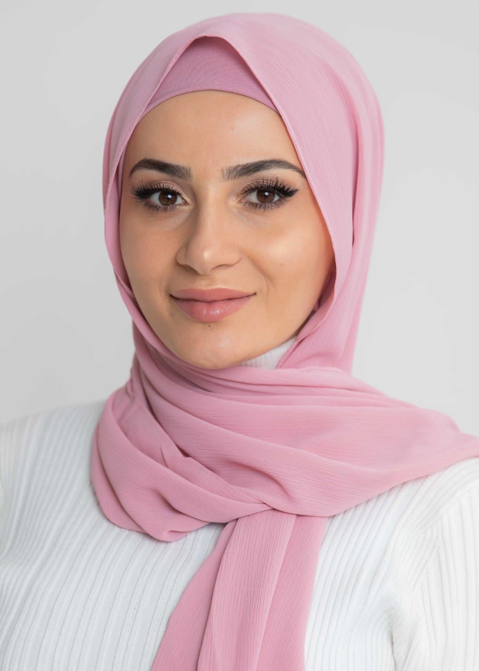 Nasiba Fashion Luxe Crepe Shawl Cameo Pink