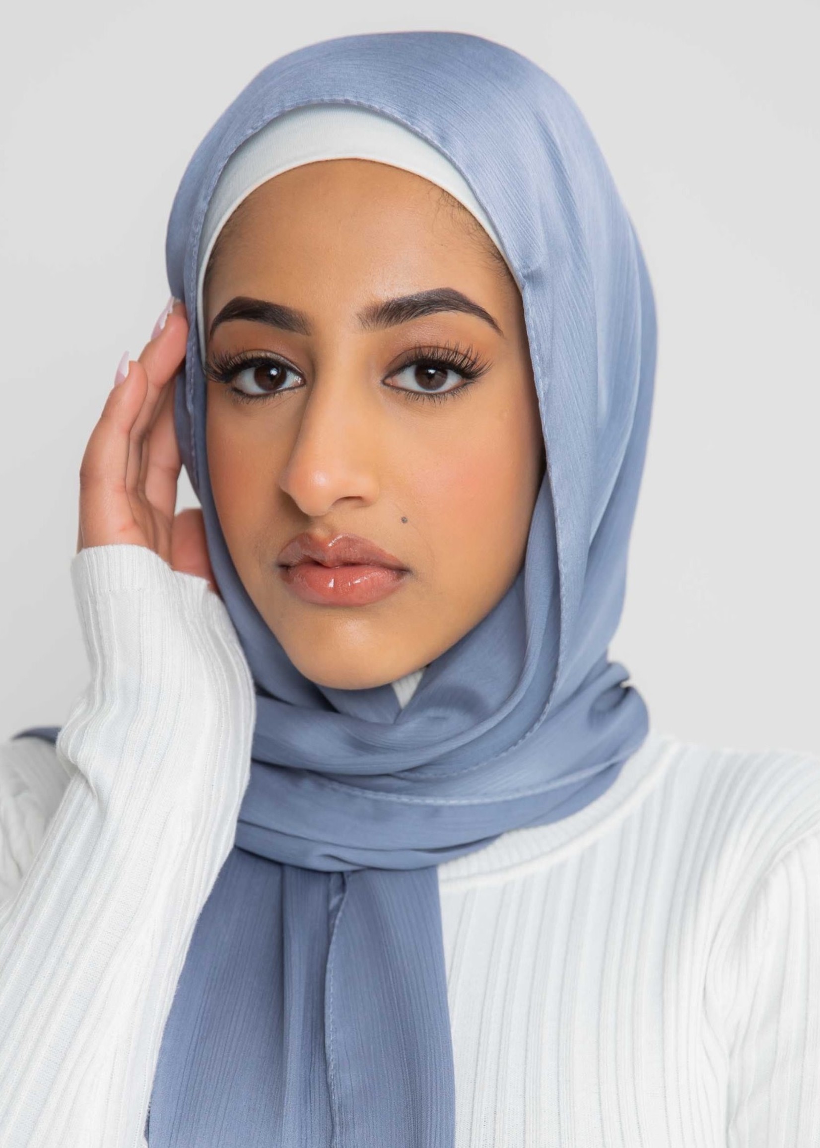 Nasiba Fashion Luxe Satin Shawl Persian Jewel