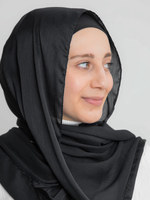 Nasiba Fashion Luxe Satin Shawl Black