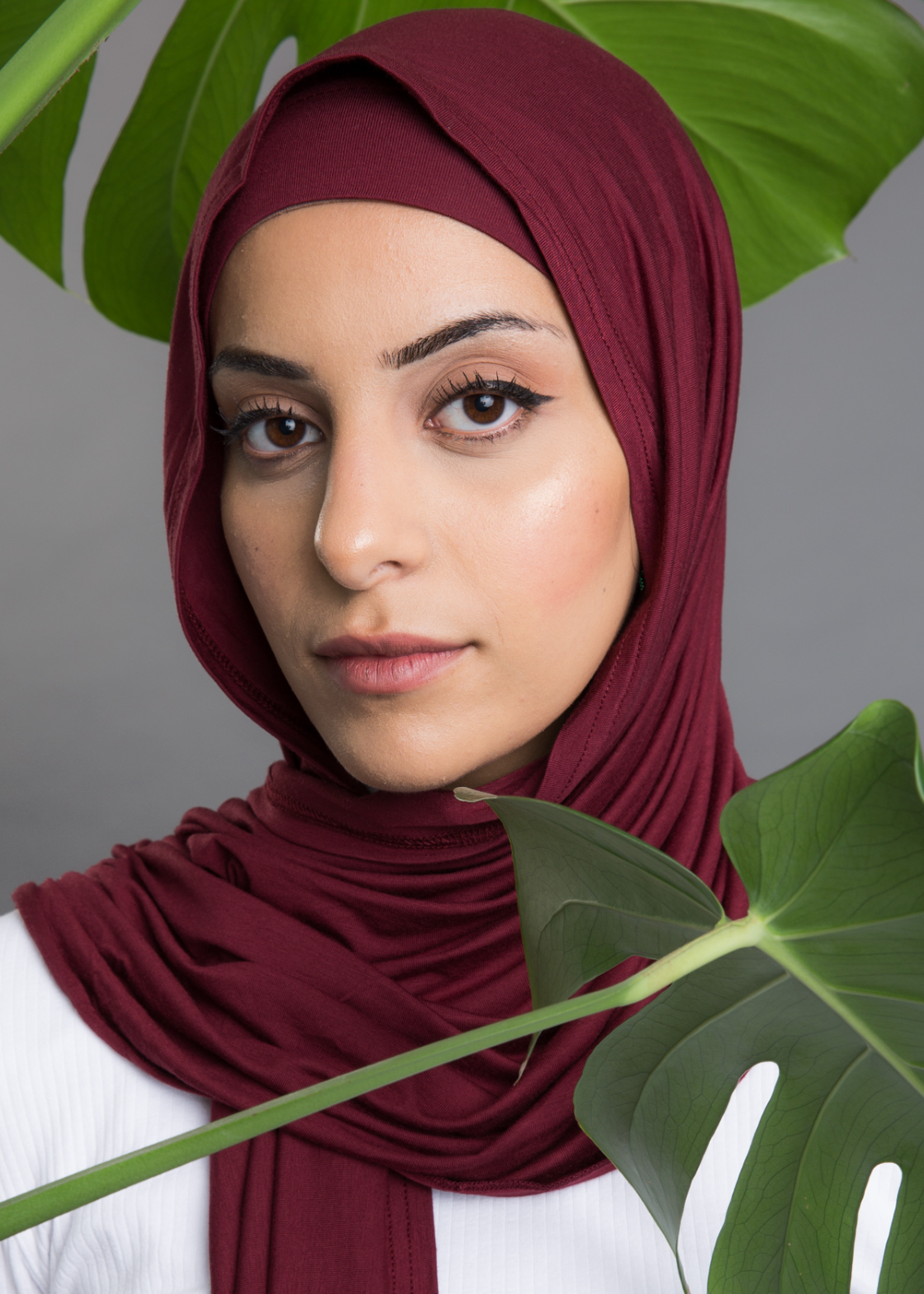 Nasiba Fashion Jersey Shawl Eggplant