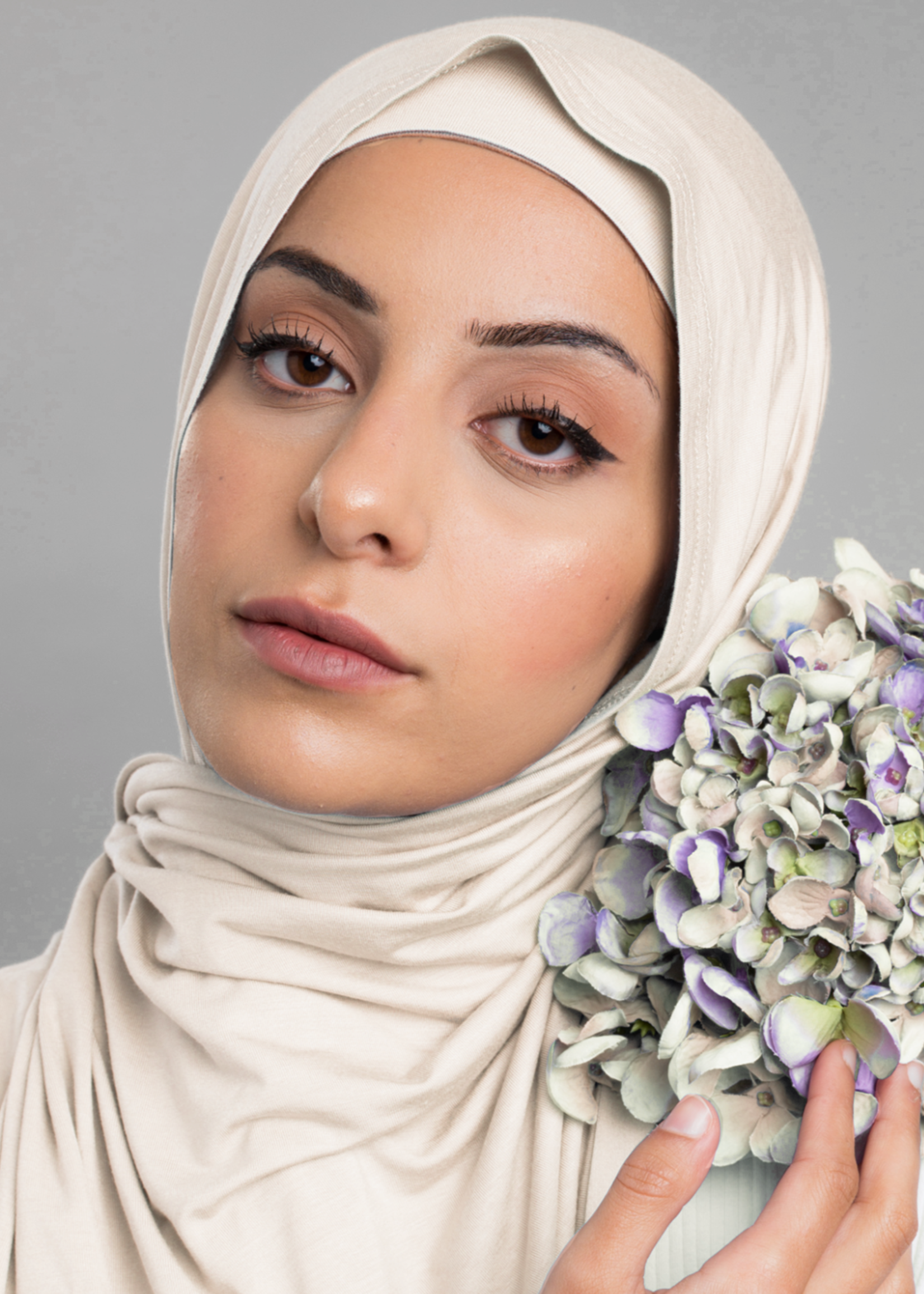 Nasiba Fashion Jersey Shawl Pale Ivory