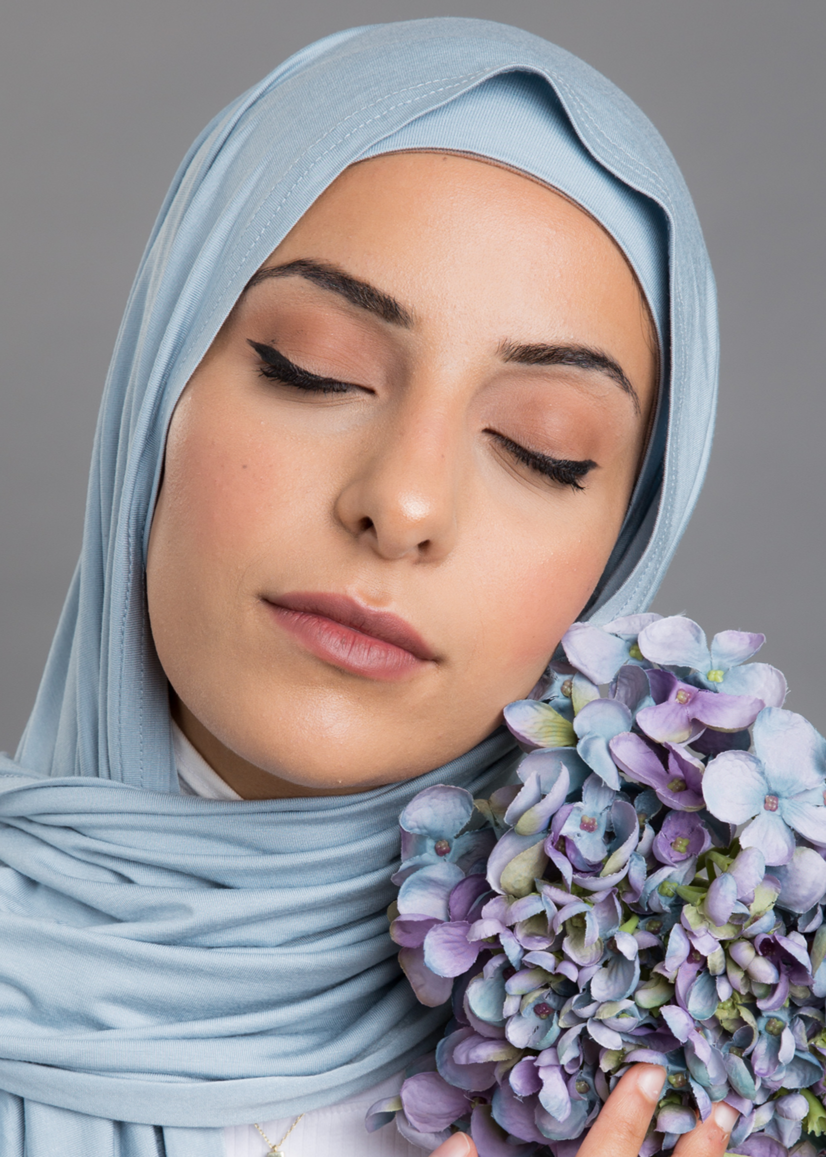 Nasiba Fashion Jersey Shawl Sky Blue