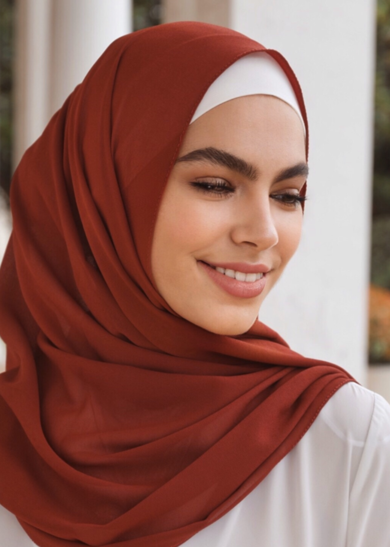 Nasiba Fashion Dark Rust Shawl