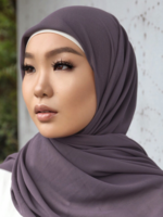 Nasiba Fashion Purple Fossil Shawl