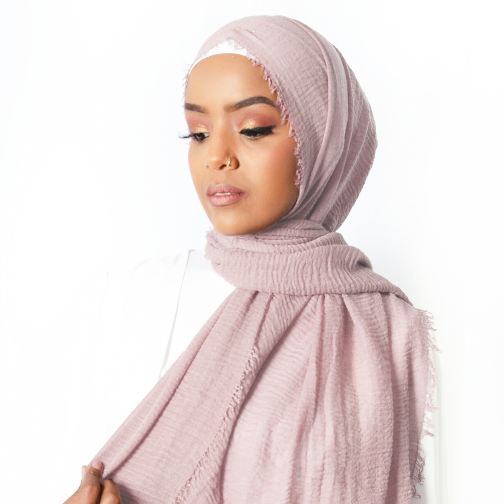 Nasiba Fashion Pearl Pink Cotton Crinkle