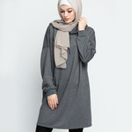 Hijab House Grey Long Hoodie
