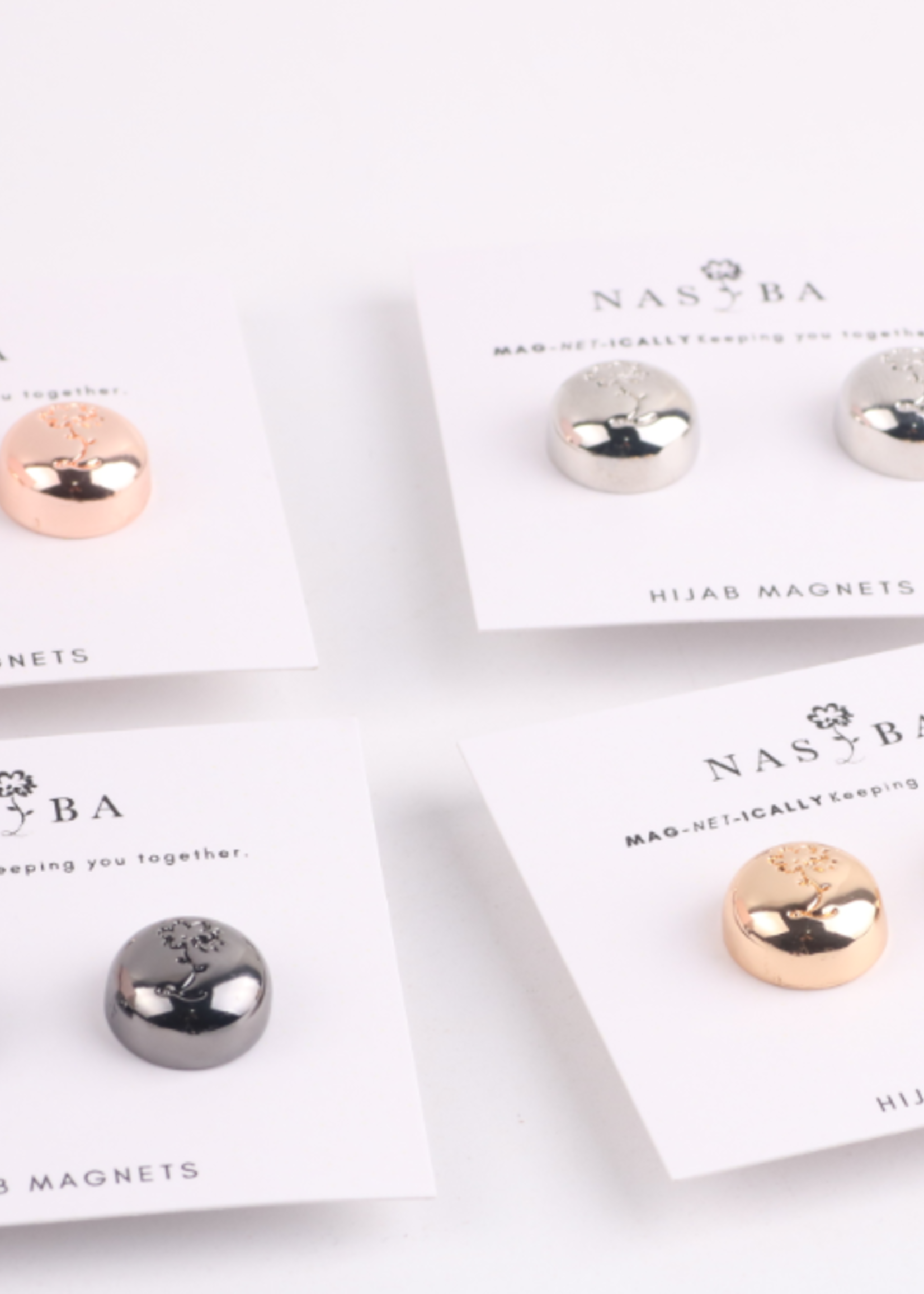 Nasiba Fashion Hijab Magnets  Metalic Silver