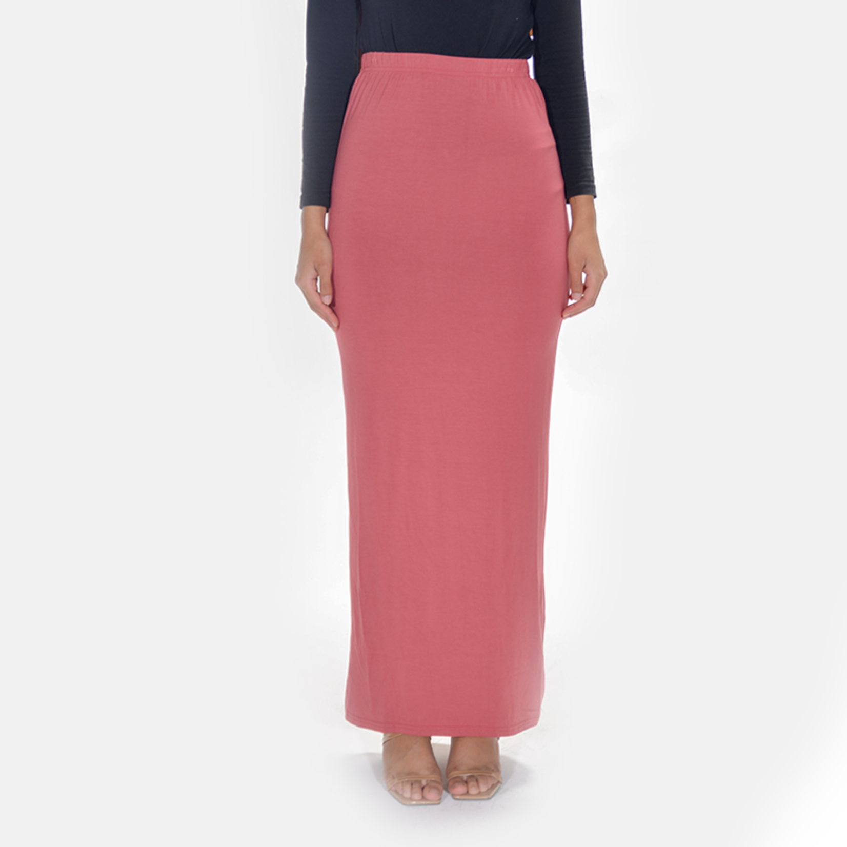 Nasiba Fashion Salmon Jersey Skirt