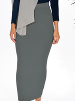 Nasiba Fashion Charcoal Ribbed Skirt