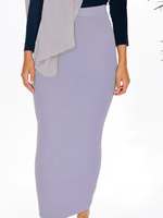 Nasiba Fashion Light Lilac Ribbed Skirt