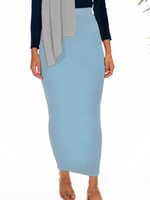 Nasiba Fashion Light Blue Ribbed Skirt