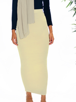 Nasiba Fashion Cream Ribbed Skirt