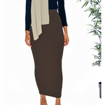 Nasiba Fashion Chocolate Ribbed skirt
