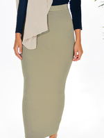 Nasiba Fashion Beige Ribbed skirt