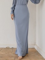 Nasiba Fashion Veneta Satin Skirt - Blue