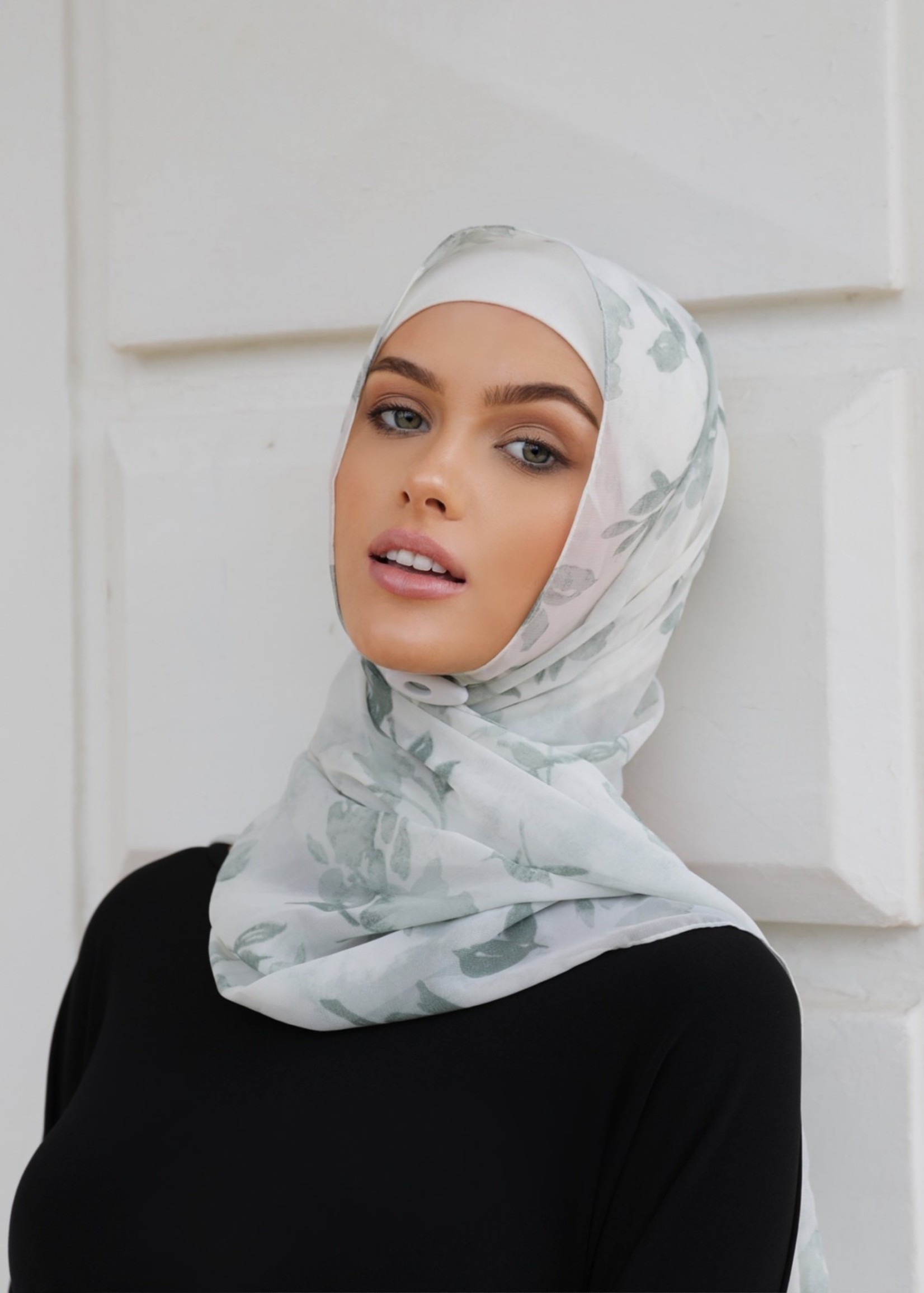 Nasiba Fashion Corsage Aqua Shawl