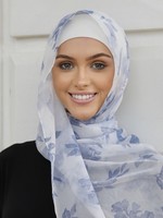 Nasiba Fashion Corsage Blue Shawl