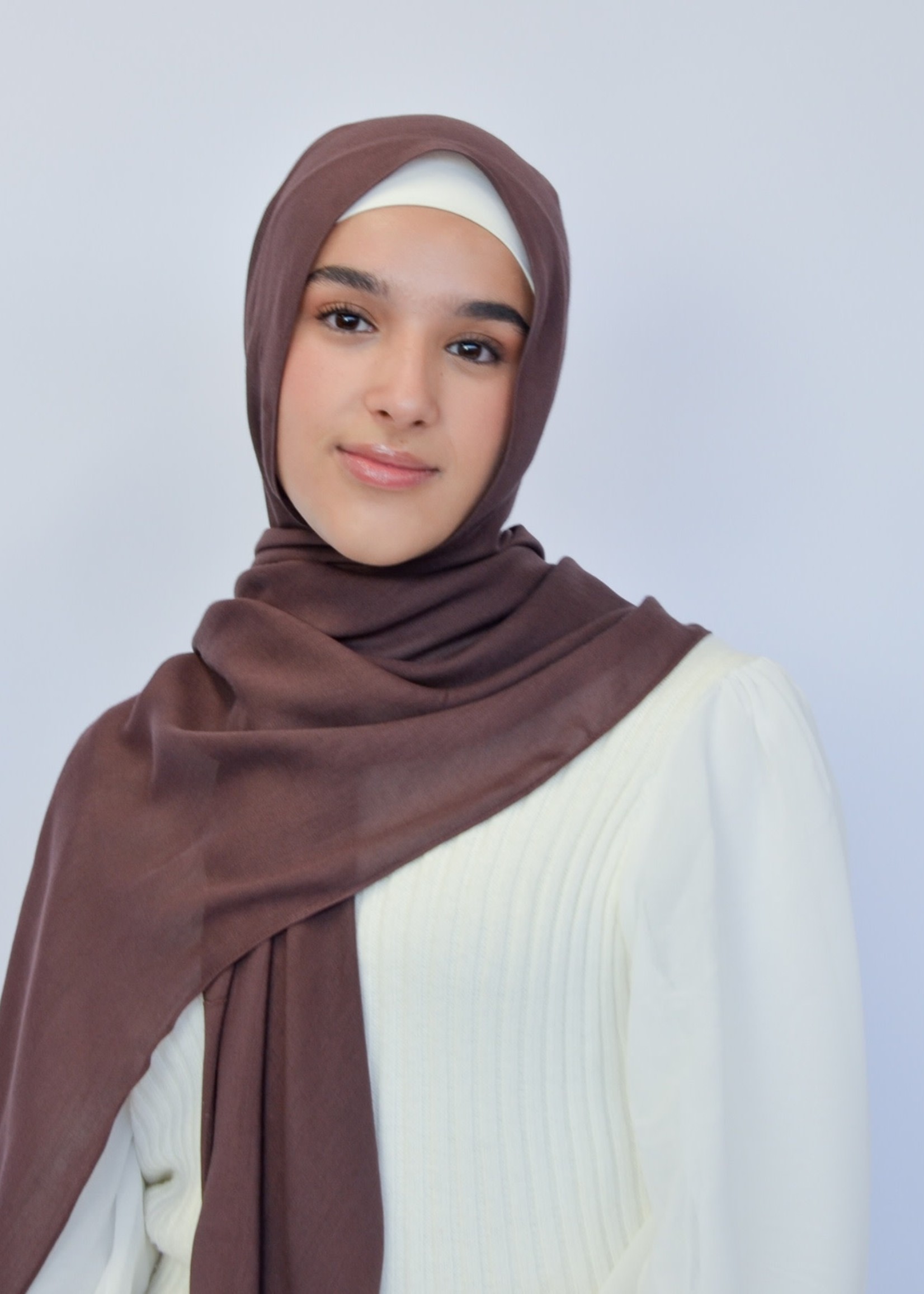 Nasiba Fashion Brown Stone Modal Rayon Shawl