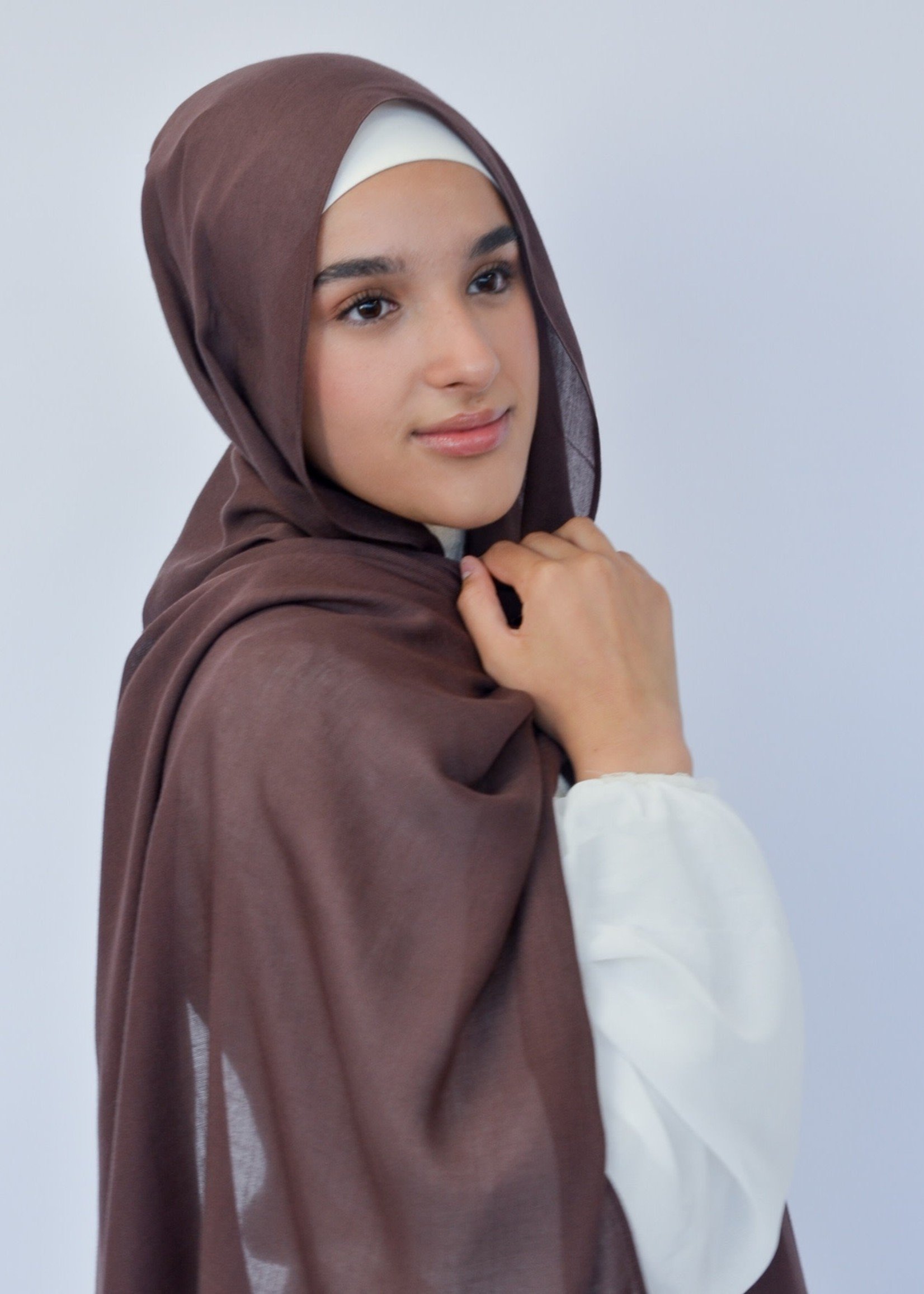 Nasiba Fashion Brown Stone Modal Rayon Shawl
