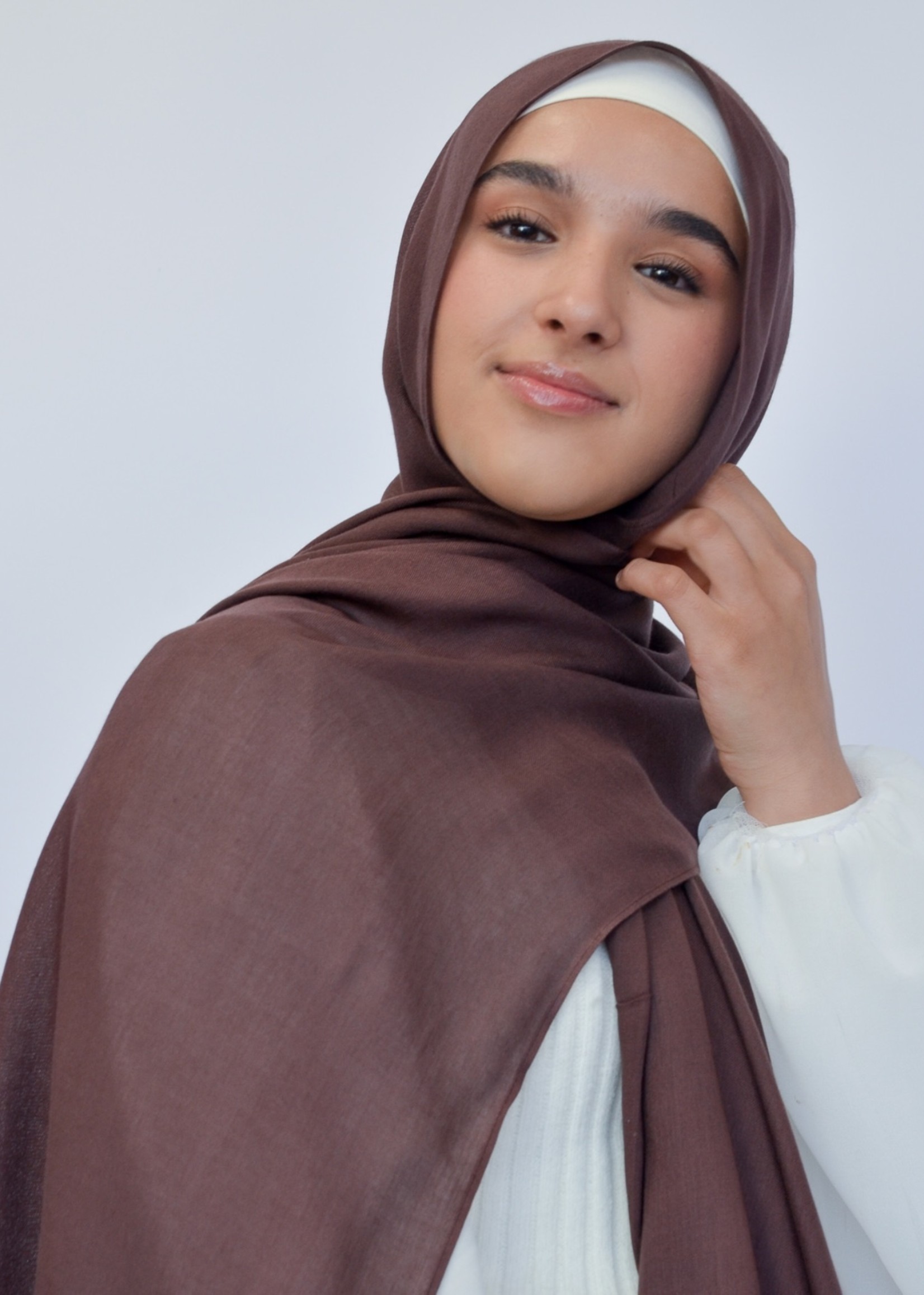 Nasiba Fashion Brown Stone Modal Rayon Shawl