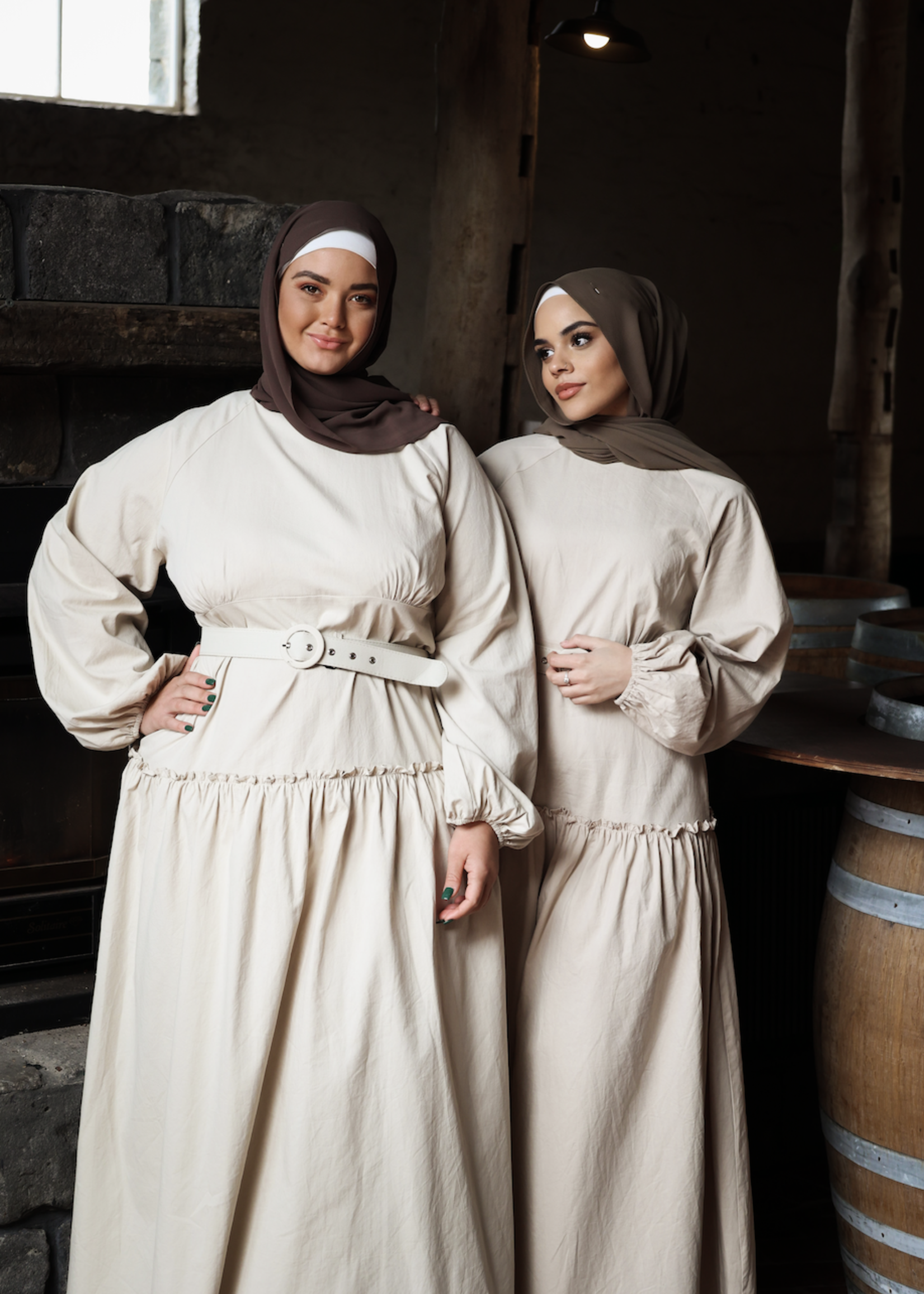 Nasiba Fashion Buttercream Solid Flounce Dress