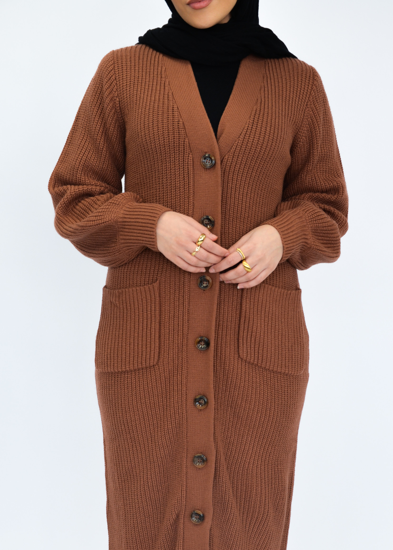 Nasiba Fashion Tan wintertide oversize cardigan