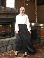 Nasiba Fashion Black maya pleated skirt