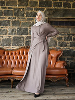 Nasiba Fashion Mocha alma ribbed dress